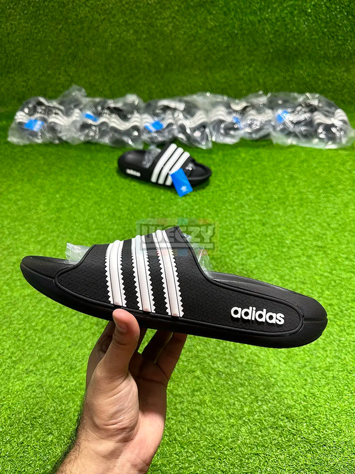 Adidas Stripes Slides (Blk) (Super Comfortable) buy online Pakistan - Weeby Shoes