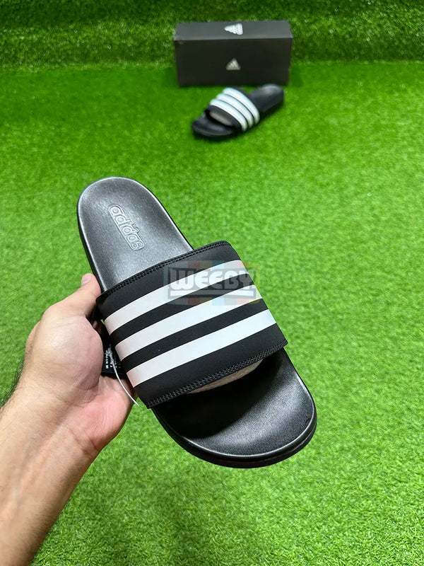 Adidas Stripes Slides (Blk/W) (Extra Soft) buy online Pakistan - Weeby Shoes