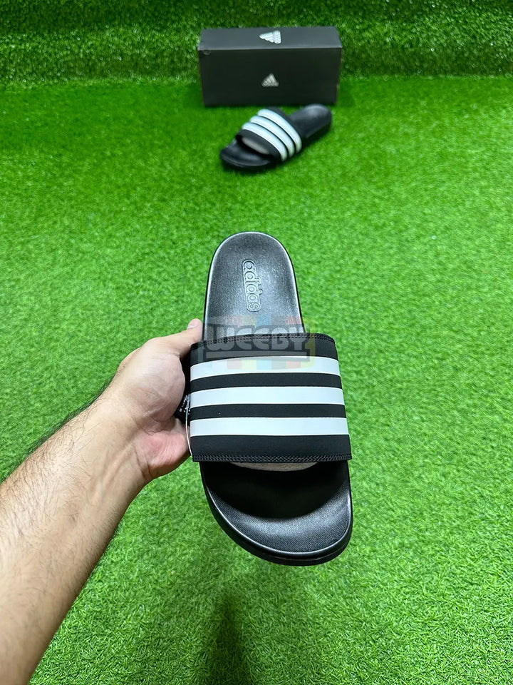 Adidas Stripes Slides (Blk/W) (Extra Soft) buy online Pakistan - Weeby Shoes