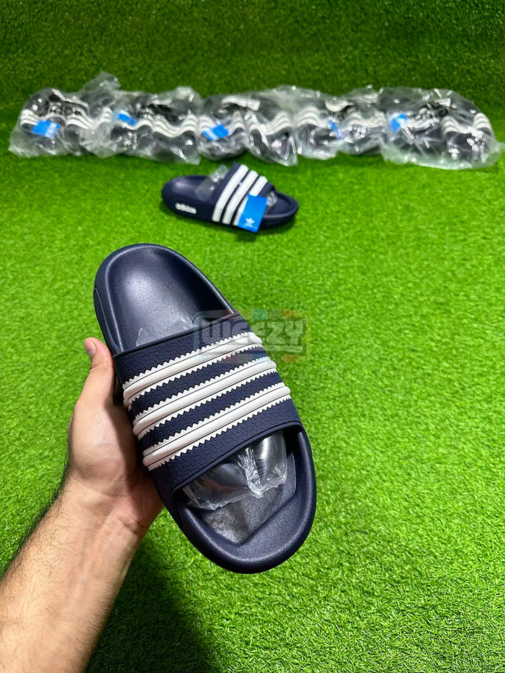 Adidas Stripes Slides (N Blue) (Super Comfortable) buy online Pakistan - Weeby Shoes