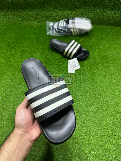 Adidas (Blk/White Stripes) (Comfy) Slide