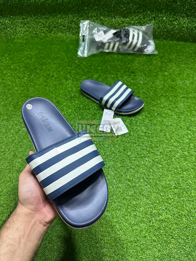 Adidas (N Blue/White Stripes) (Comfy) Slide