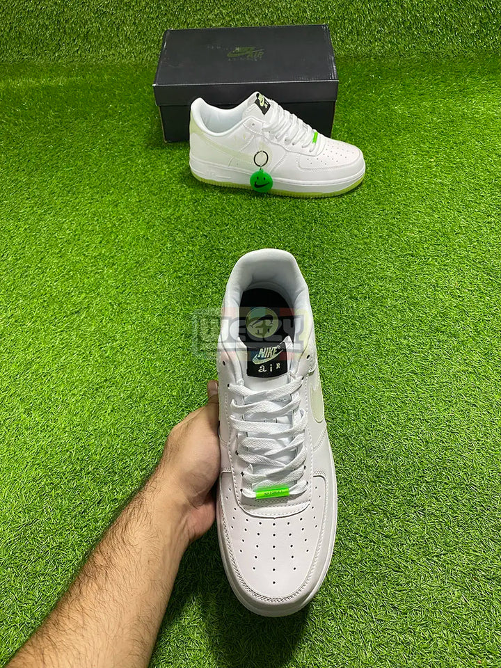 Air Force (Swoosh Tick Glow) (White/Green Base) buy online Pakistan - Weeby Shoes