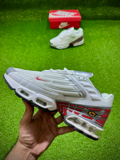 Airmax Plus 3 TN (White/Silver/Red) (Premium Quality)