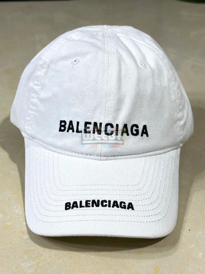 Balenciaga D Logo (White) Cap (Premium Quality)