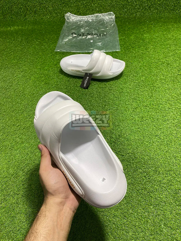 Balmain Slide (T White) (Premium Quality) buy online Pakistan - Weeby Shoes