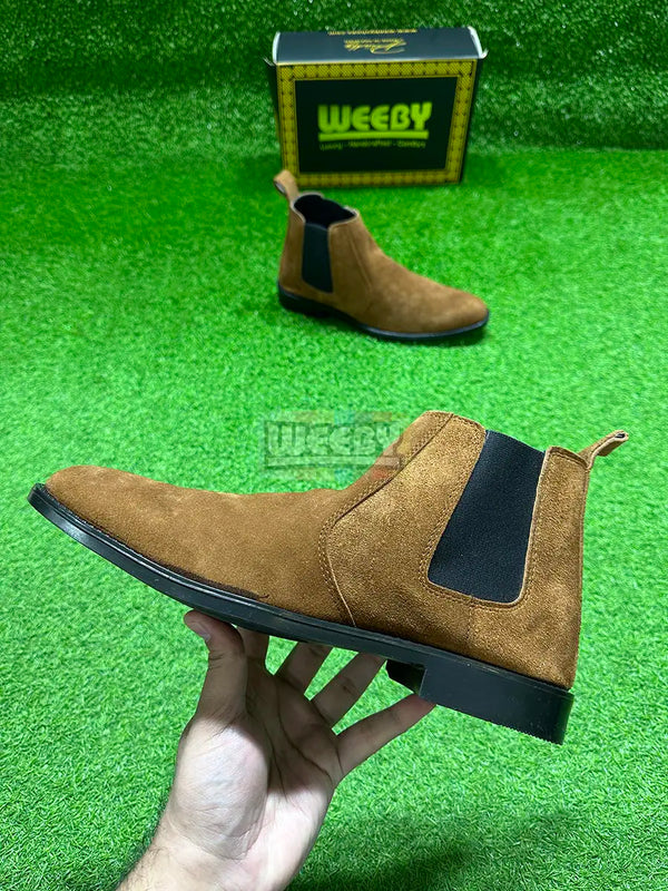 Chelsea Boots (Mustard) (Suede) (Premium Quality)