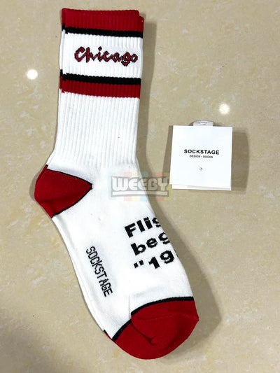 Chicago (White/Red)(Long) Socks