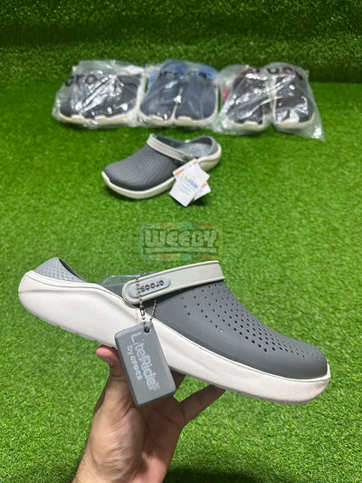 Crocs LiteRide Clogs (Grey/White) (Super Soft)