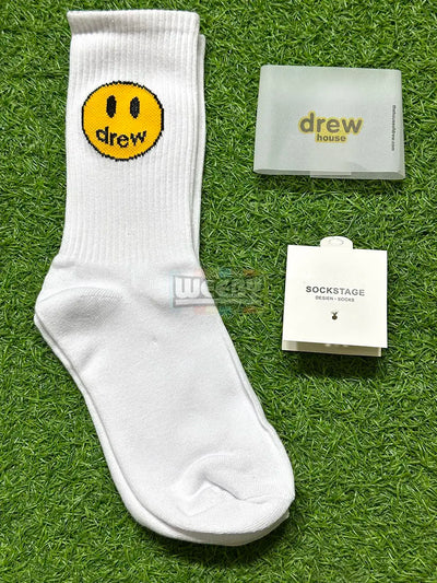 Drew x Justin Beiber (Smiley) (White) (Long) Socks