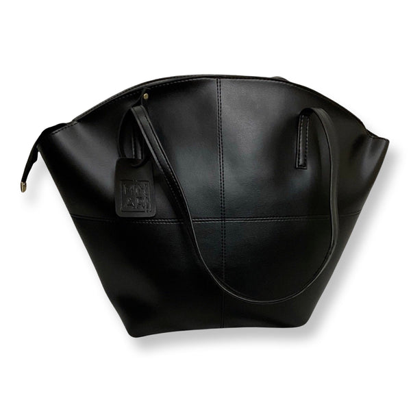 Carly Black Shoulder Tote Bag