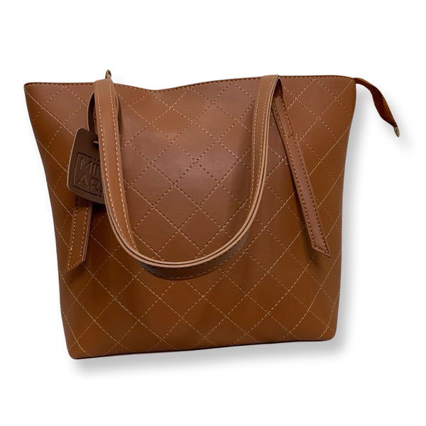 Sofia Light Brown Shoulder Tote Bag