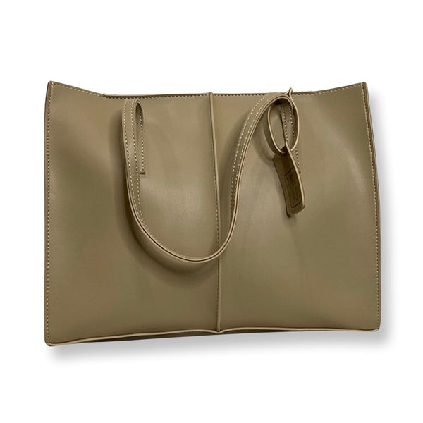 Ivy Beige Tote Shoulder Bag