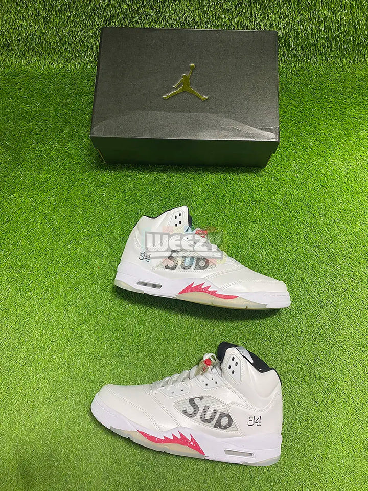 Jordan 5 x Supreme (White) (Reflective) buy online Pakistan - Weeby Shoes