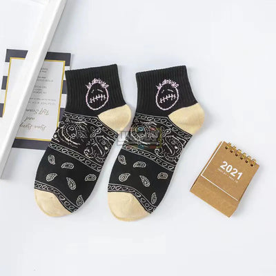 Travis Scott (Bandana) (Blk/Cr) (Short) Socks