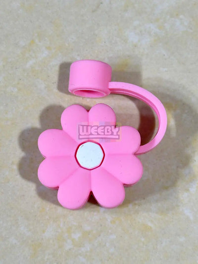 Tumbler Straw Cap (Flower) (Pink)