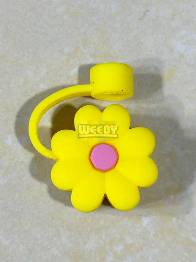 Tumbler Straw Cap (Flower) (Yellow)