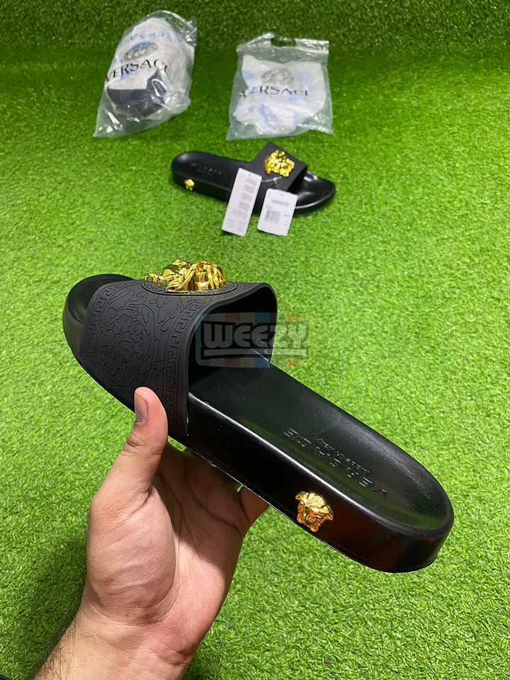 Versace Logo Slide (Gold) (Premium Batch) buy online Pakistan - Weeby Shoes